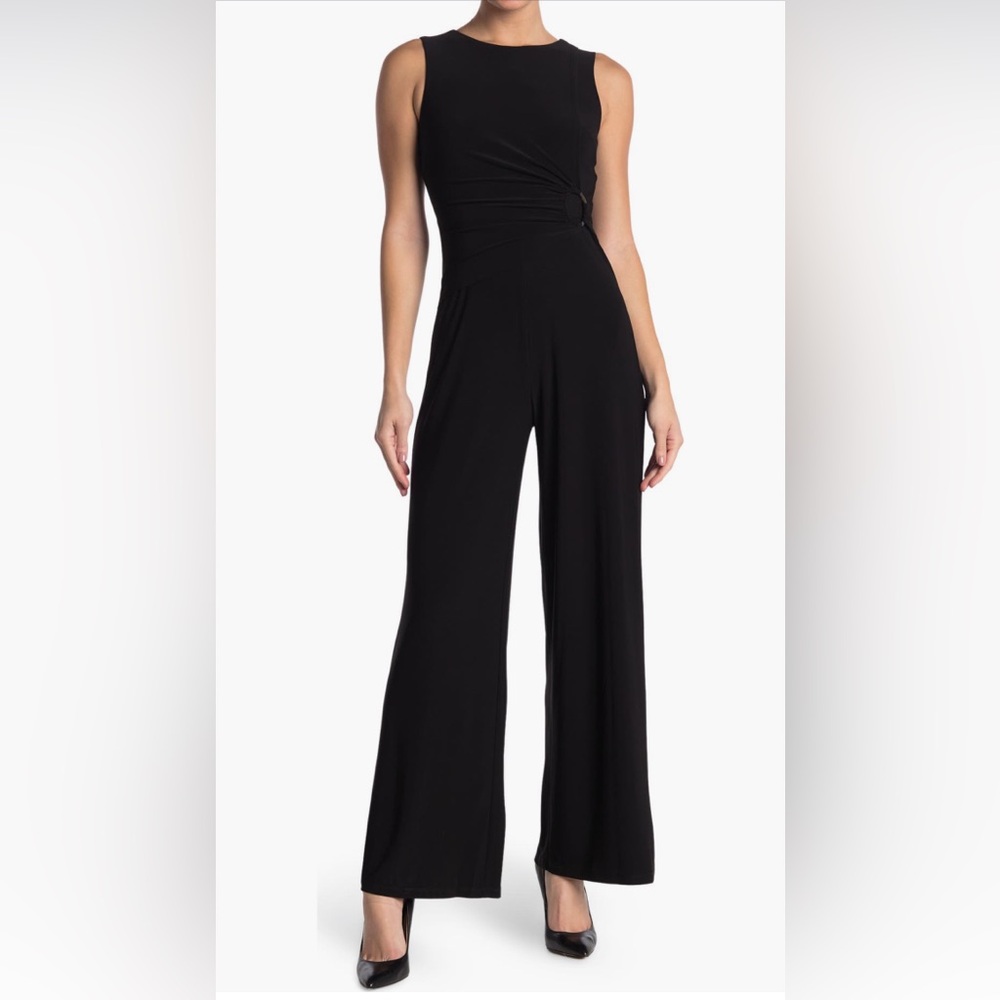 Vince Camuto Ruched Waist D-Ring Faux 2-pc Jersey Stretch Pant Jumpsuit 16W 1X